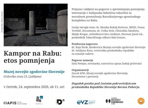 POGOVOR_Etos Pomnenja_Kampor na Rabu_VABILO